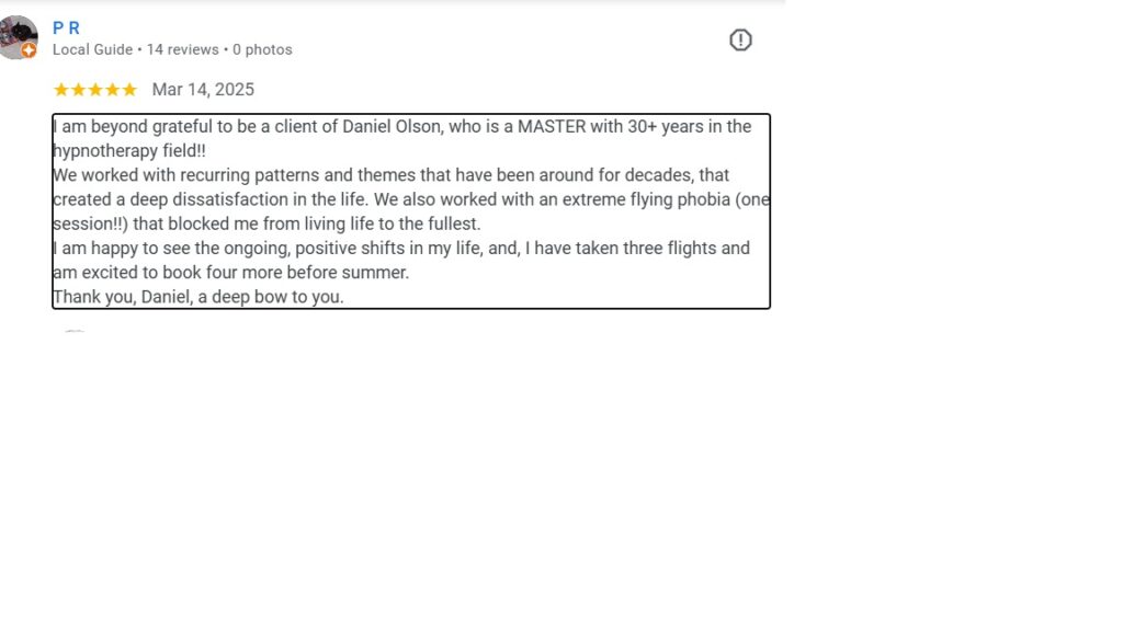 Orlando hypnosis center reviews. fear of flying pr